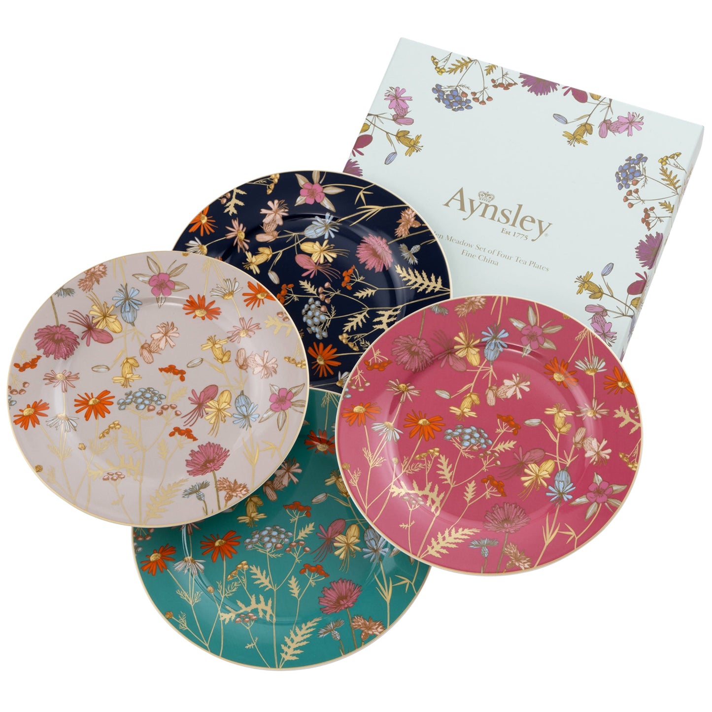 Aynsley Golden Meadow Tea Plates Set of 4