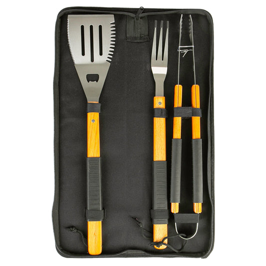 3pc Wooden BBQ Tools Set