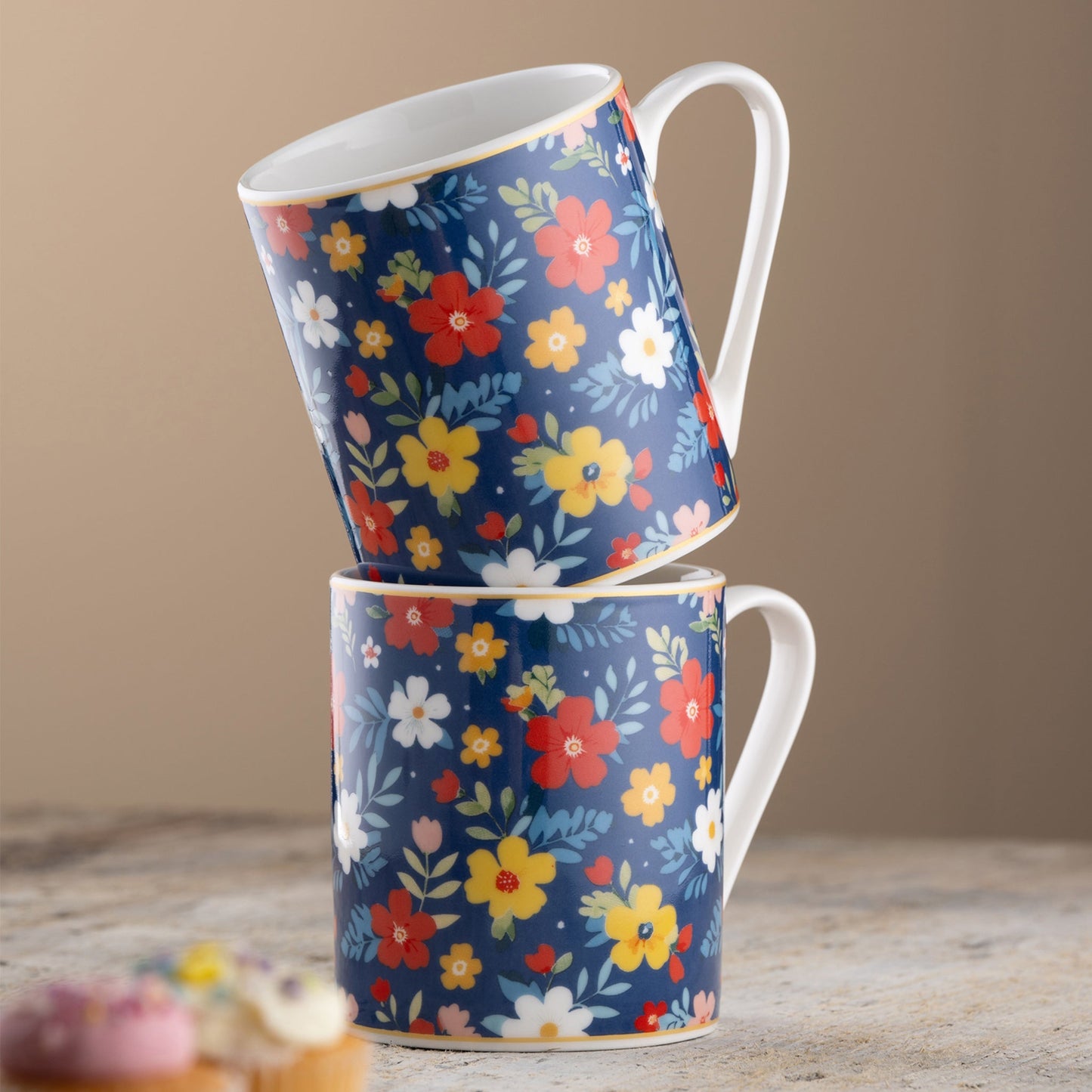 Aynsley Midnight Garden Mugs - Pair