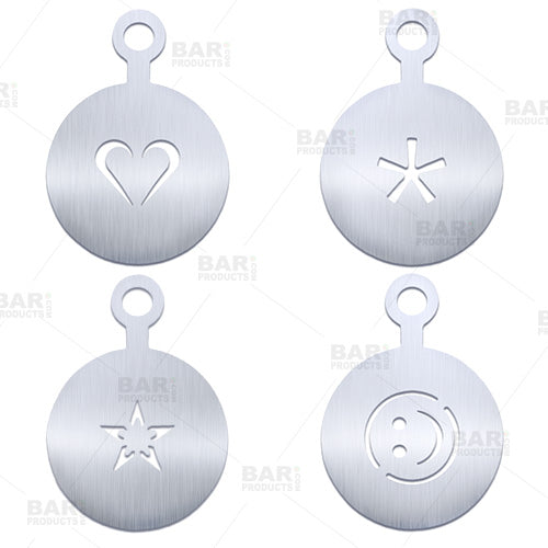 BarConic® Stainless Steel Cocktail Stencils - 4 pack